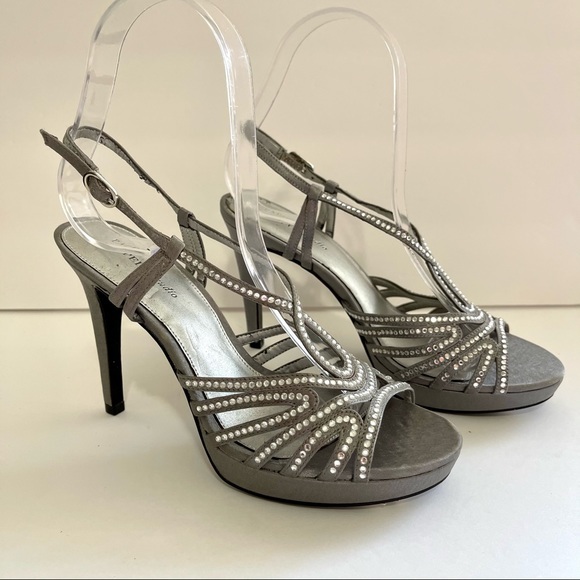 Papell Studio Rhinestone Heel Sandals #6W - Picture 2 of 12